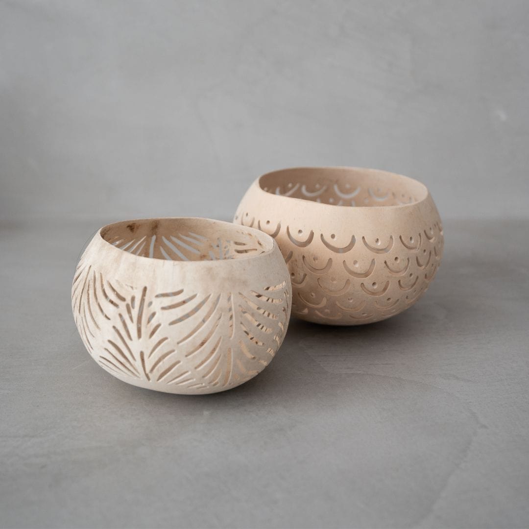 Zoco Home Decor/Accessories Coconut Tealight Holder | Natural 12x10cm