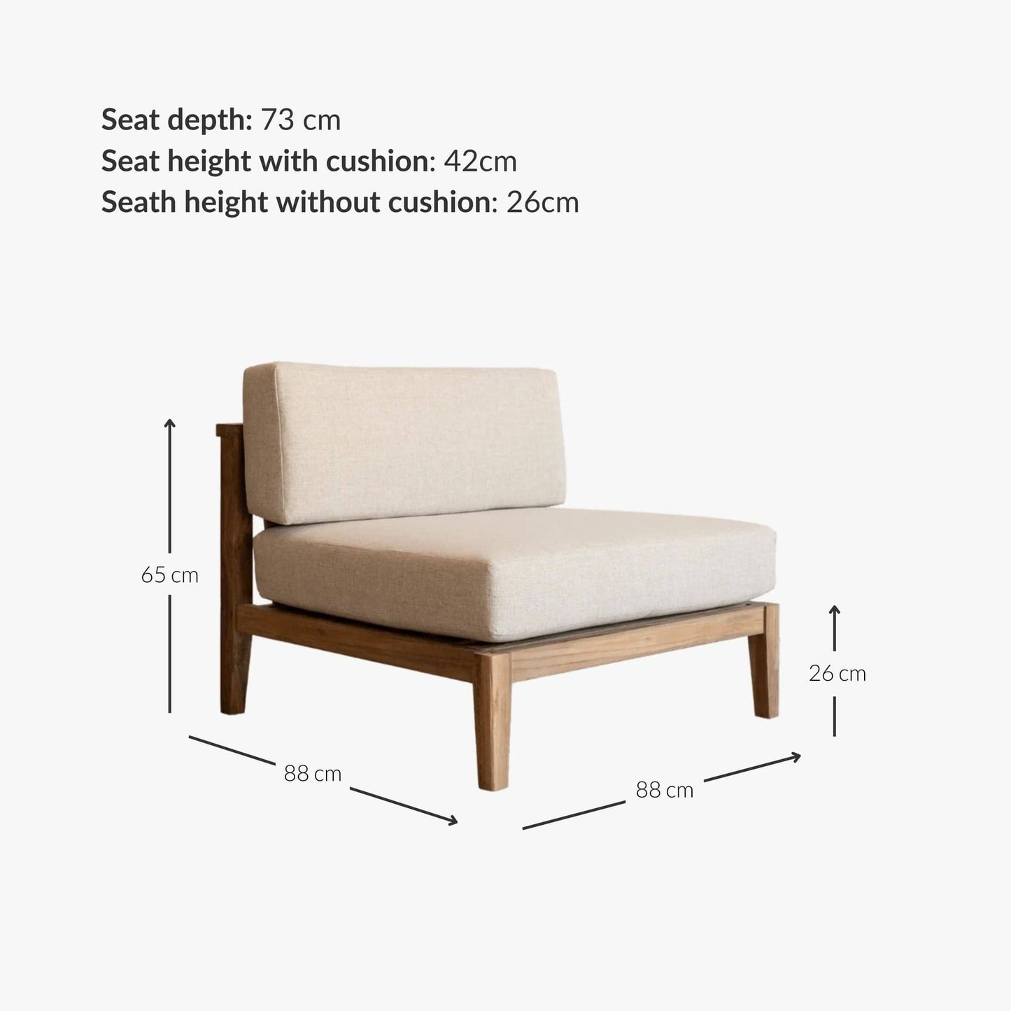 Zoco Home Outdoor/Sofa/Modular Menorca Centre Module