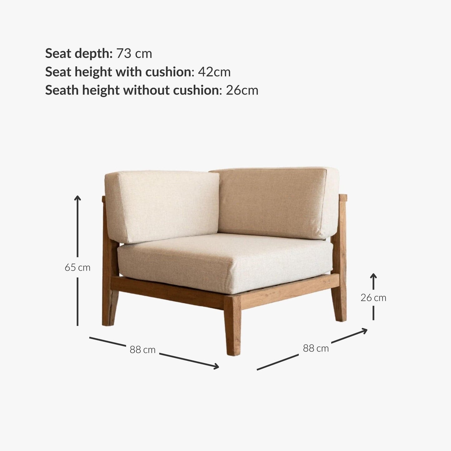 Zoco Home Outdoor/Sofa/Modular Menorca Corner Module