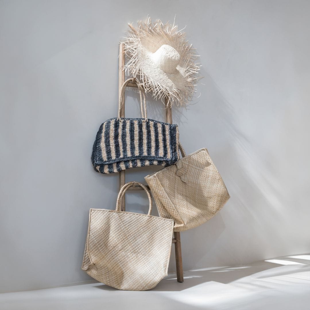 Zoco Home Decor/Accessories Sisal Tote Bag | Natural/Black 50x30cm
