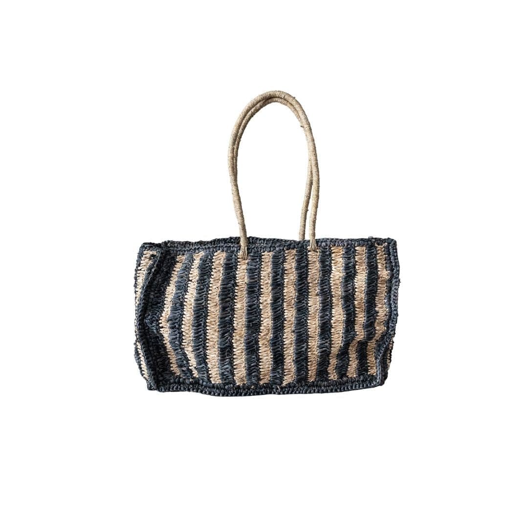 Zoco Home Decor/Accessories Sisal Tote Bag | Natural/Black 50x30cm