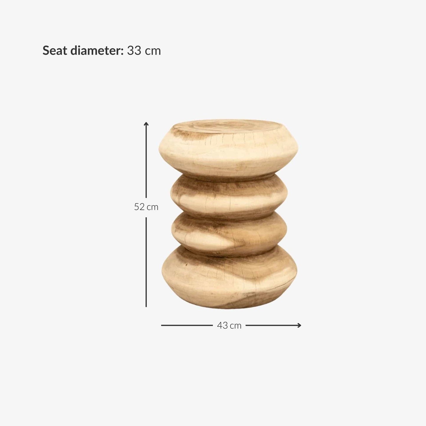 Zoco Home Furniture/Chair Spiral Suar Stool | 40x46cm