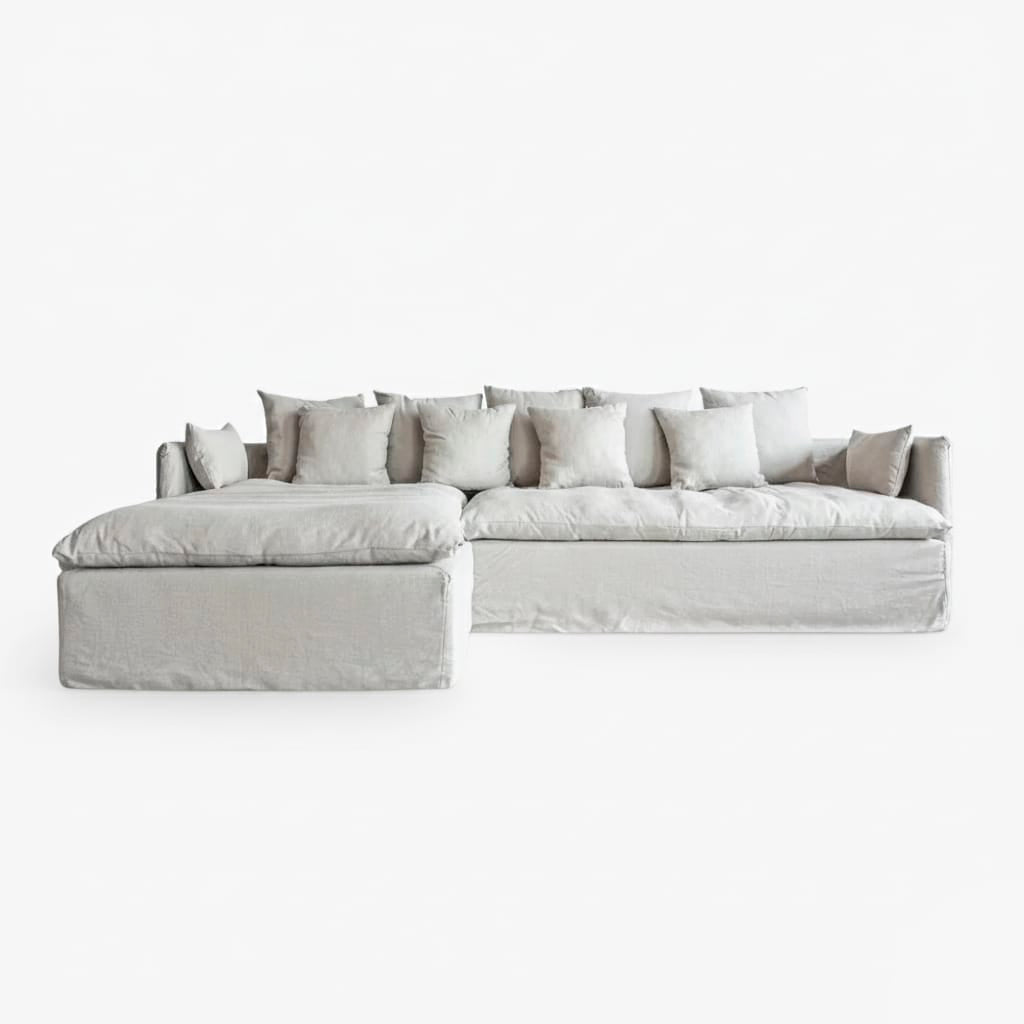 Zoco Home Furniture/Sofa Tarifa Linen Chaise Longue Sofa | Reversible
