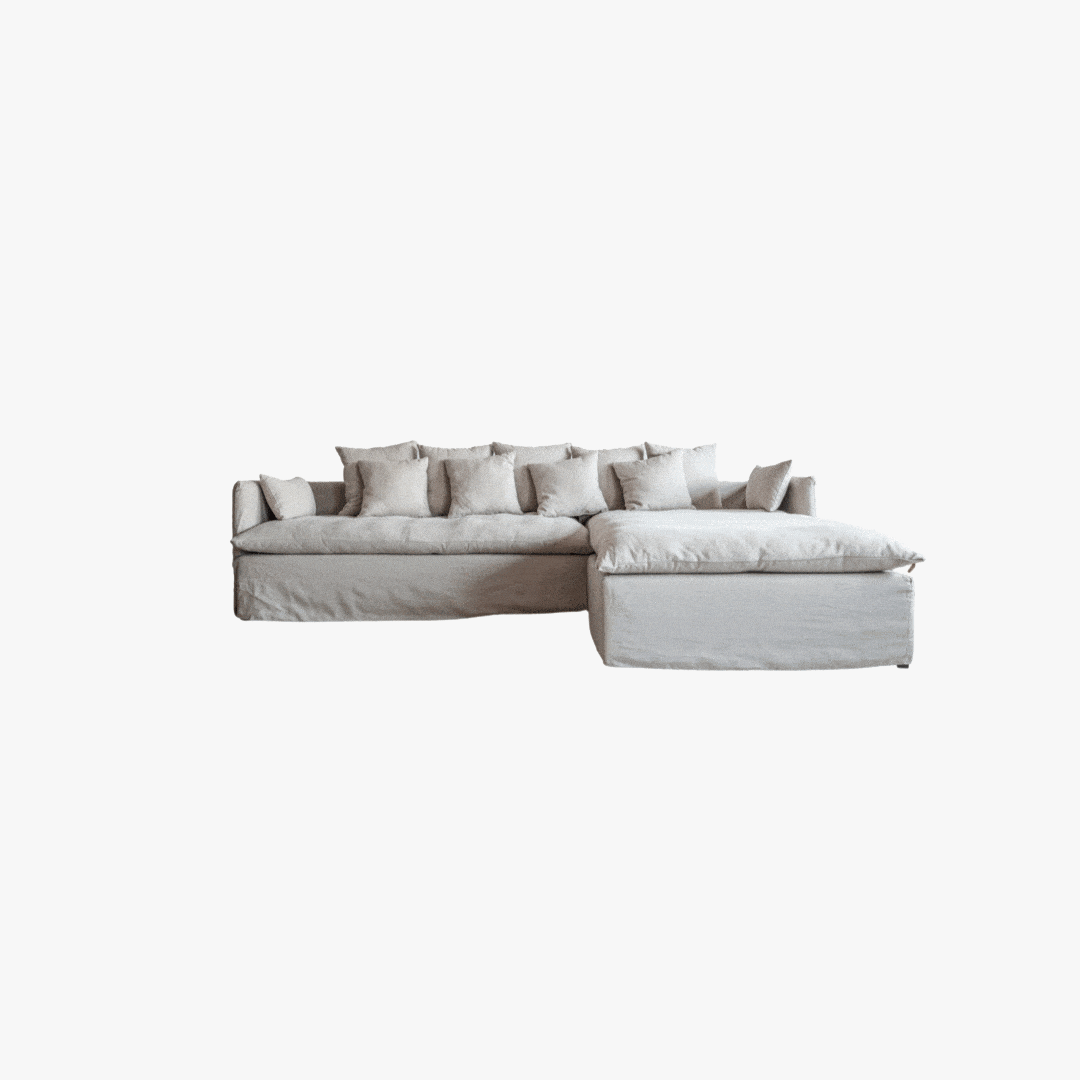 Zoco Home Furniture/Sofa Tarifa Linen Chaise Longue Sofa | Reversible