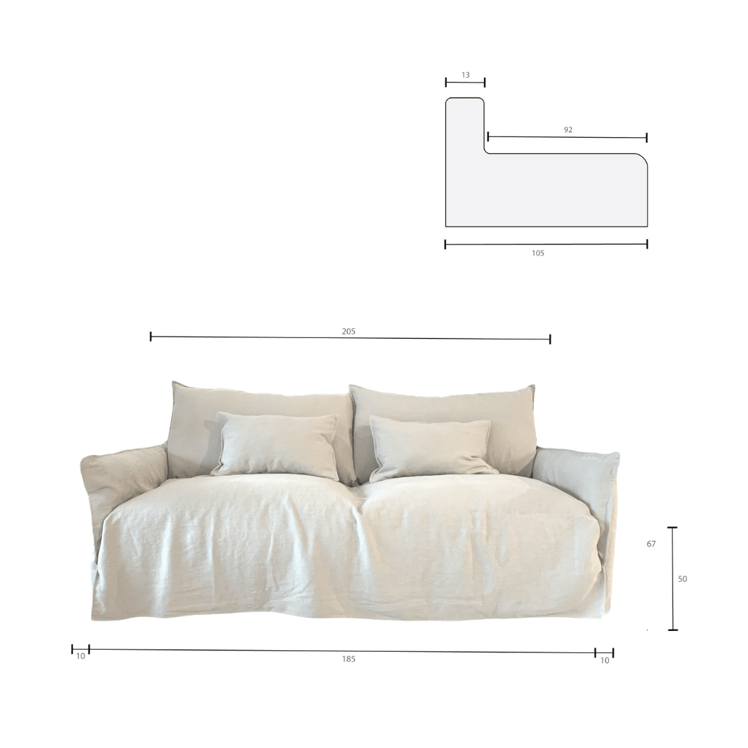 Zoco Home Furniture/Sofa Tulum Linen Sofa | 205cm