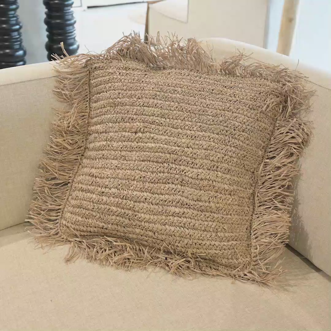 Raffia Cushion Cover | Fringe | 45x45cm