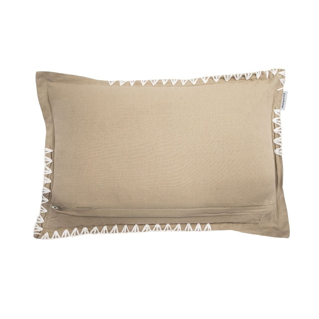 Zoco Home Decor/Textile/Cushions Amaira Rectangular Cushion Piping Detail White | 60x40cm