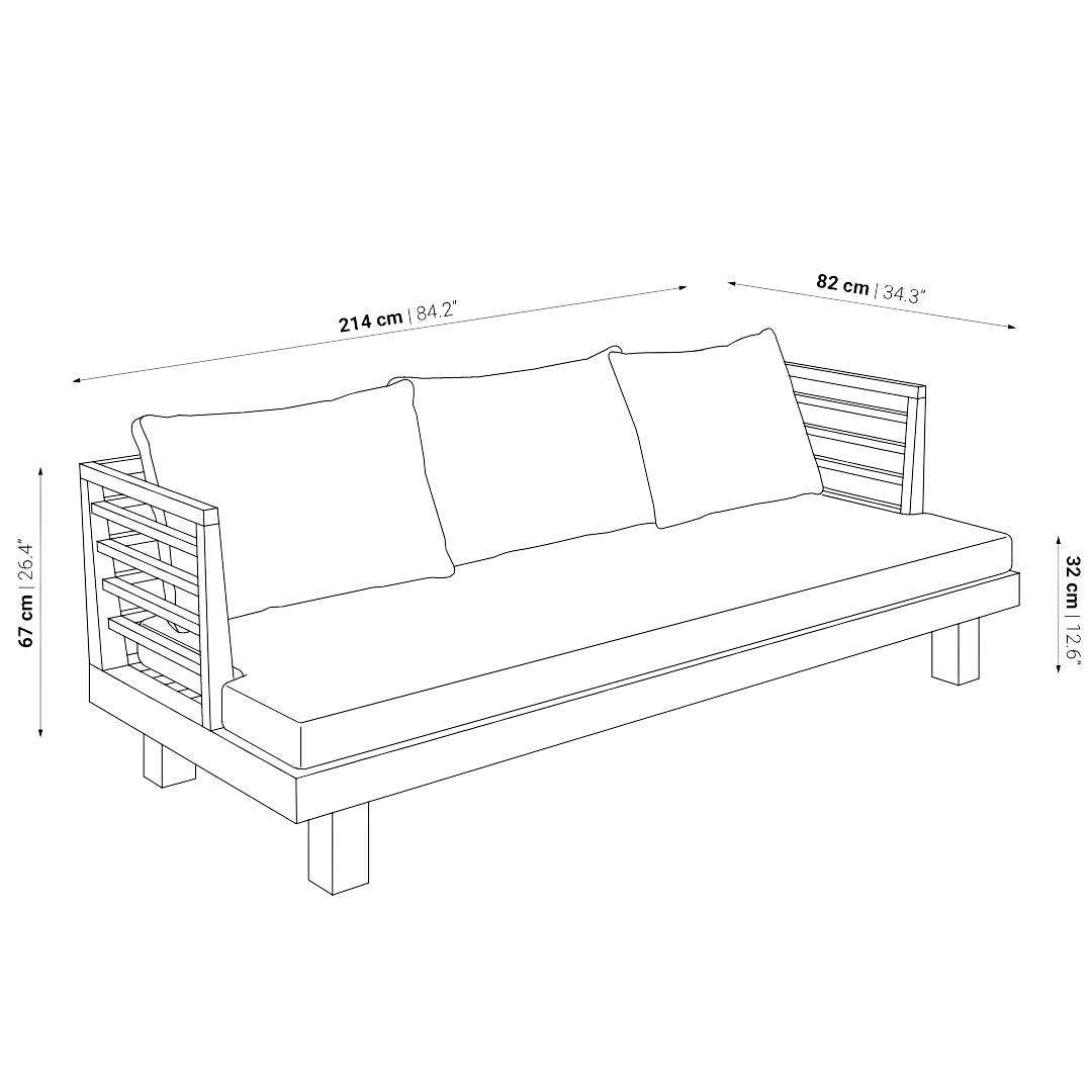 Zoco Home Amaya Triple Sofa | Grey
