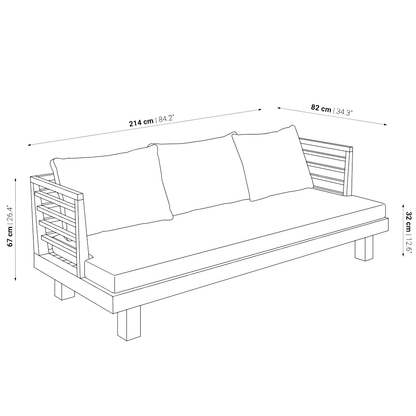 Zoco Home Amaya Triple Sofa | Grey