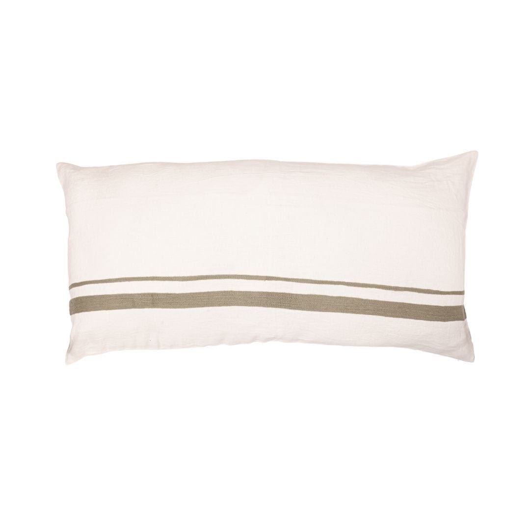 Zoco Home Decor/Textile Arias Linen Cushion Cover | White/Natural 55x110cm
