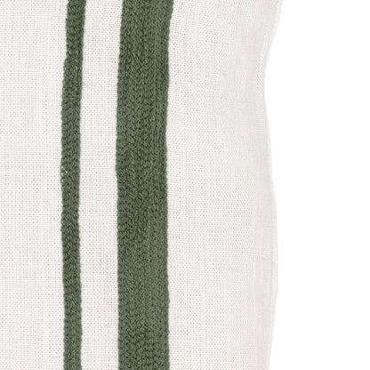 Zoco Home Decor/Textile Arias Linen Cushion Cover | White/Olive 45x45cm