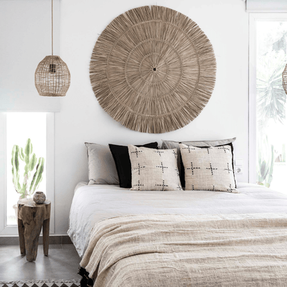 Zoco Home Decor/Textile Bali  Cushion Cover | White 45x45cm | Hand Stitch Motif