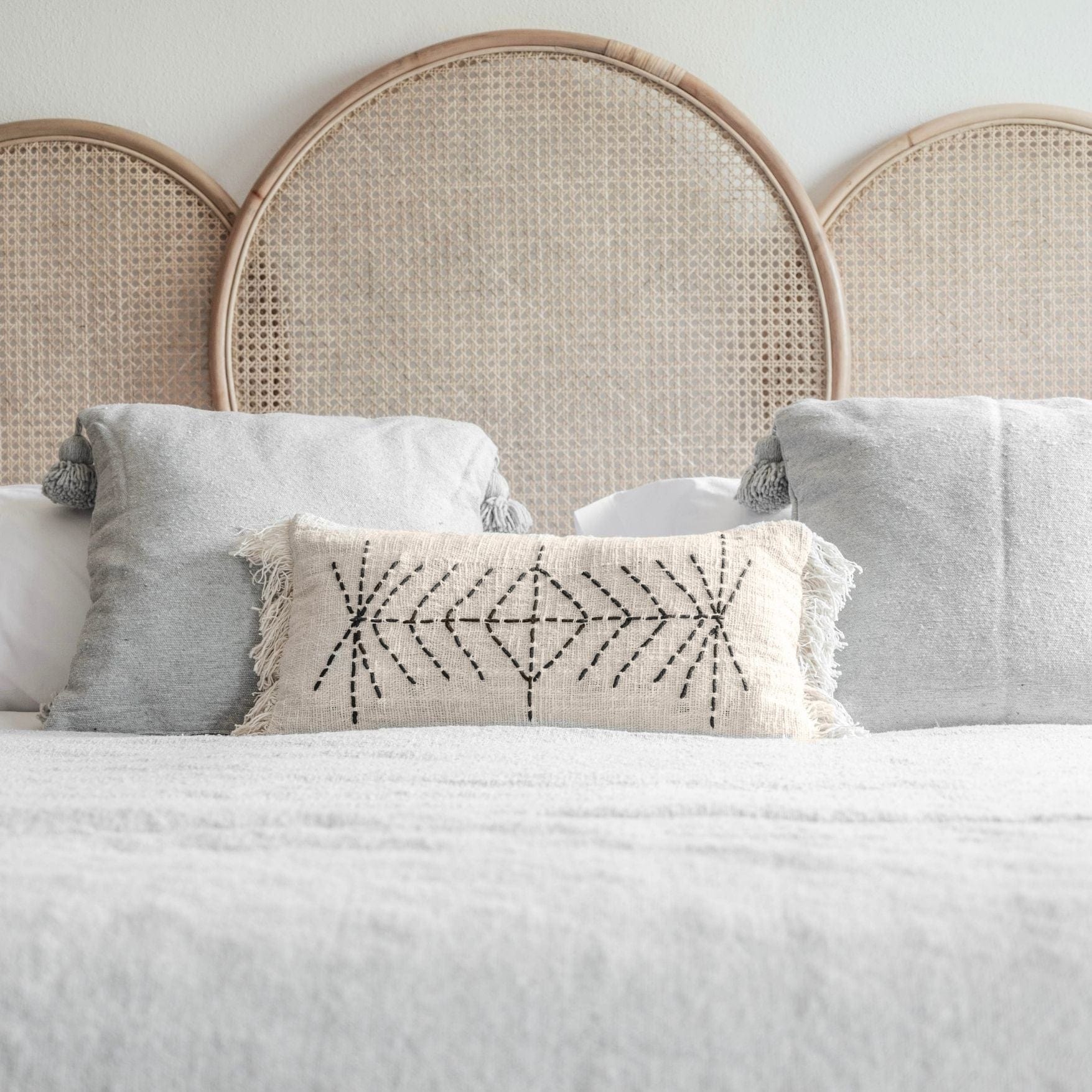 Zoco Home Decor/Textile Bali Cushion Cover | White Tassel | 60x30cm