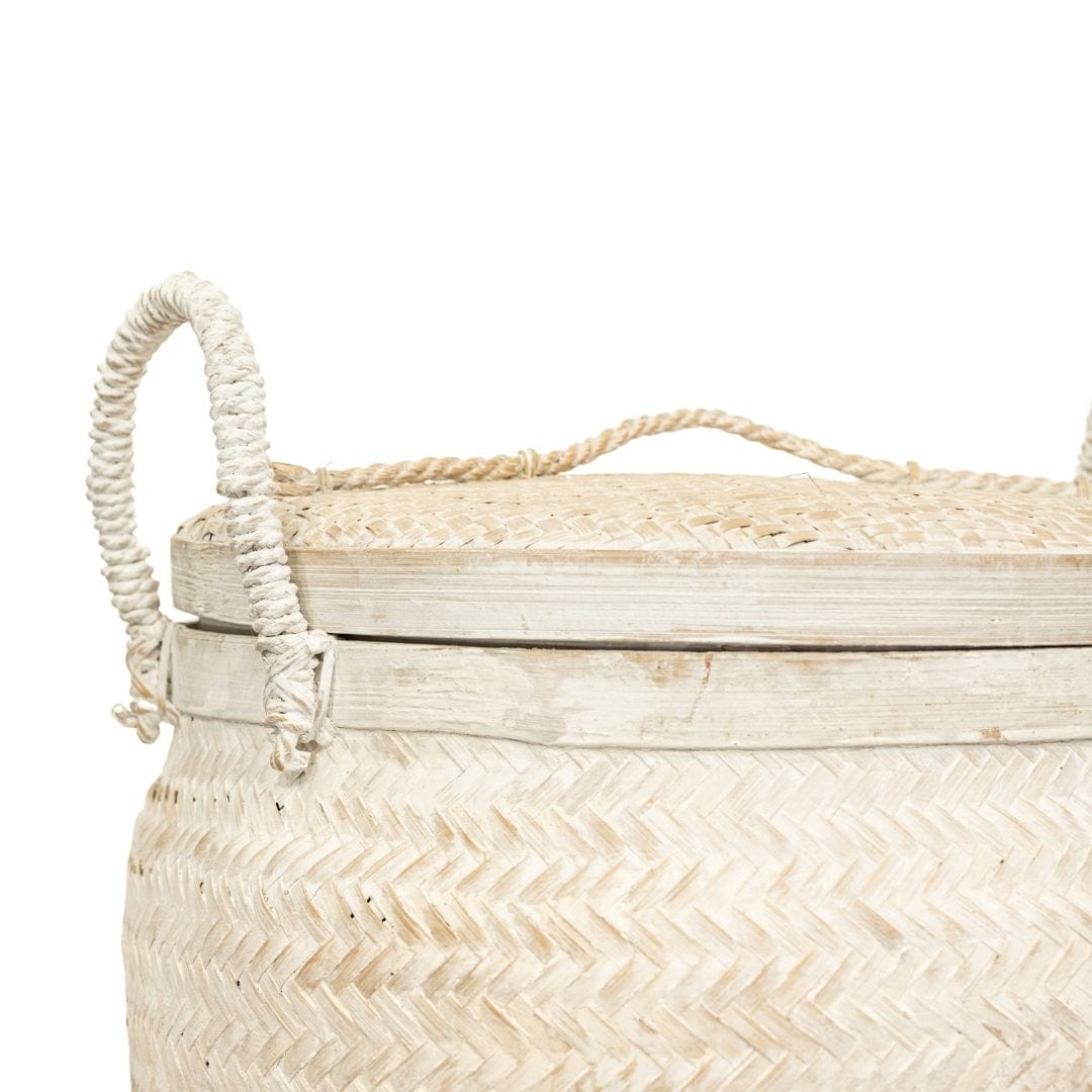 Zoco Home Bamboo Basket | Whitewashed 30x60cm