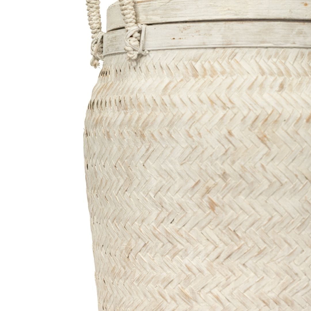 Zoco Home Bamboo Basket | Whitewashed 30x60cm