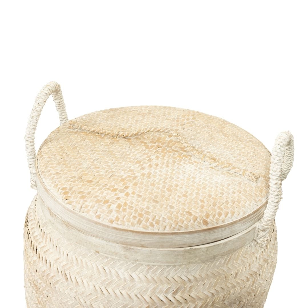 Zoco Home Decor/Accessories Bamboo Basket | Whitewashed 30x60cm
