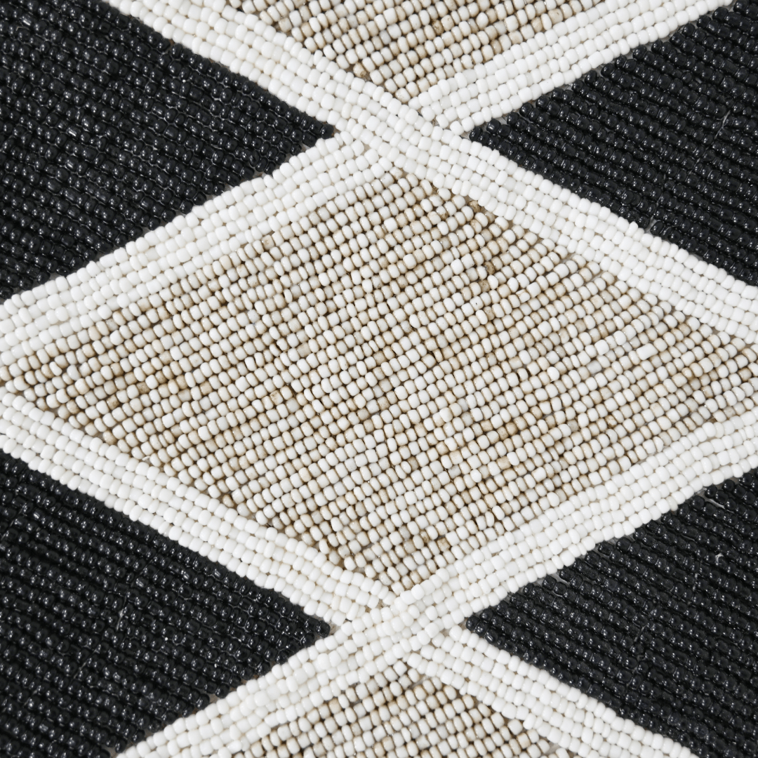 Zoco Home Decor/Accessories/Baskets Beaded Basket | Sand/Black 20cm