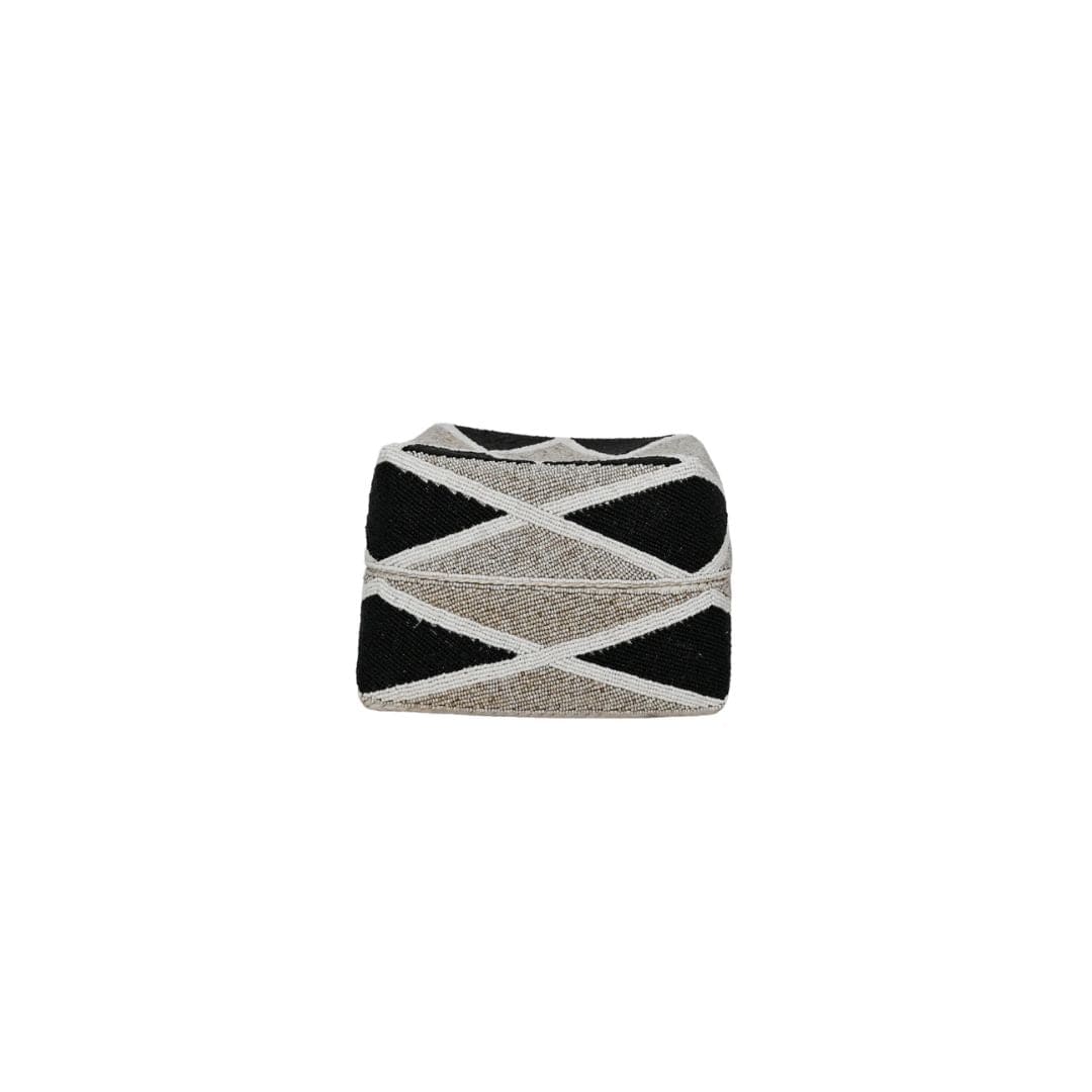 Zoco Home Decor/Accessories/Baskets Beaded Basket | Sand/Black 20cm