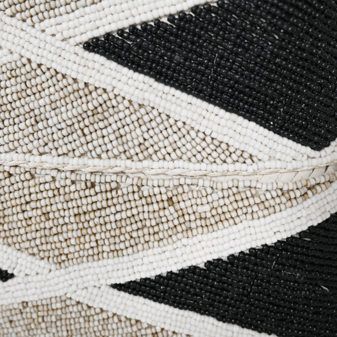 Zoco Home Decor/Accessories/Baskets Beaded Basket | Sand/Black 25cm