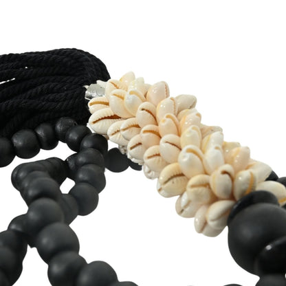 Zoco Home Beaded Tassel with Seashell | Black