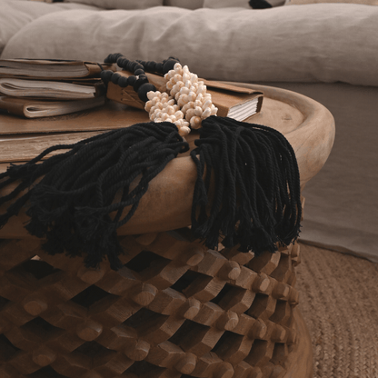 Zoco Home Beaded Tassel with Seashell | Black