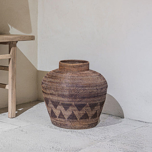 Zoco Home Decor/Accessories Black Patterned Tribal Basket | 70cm