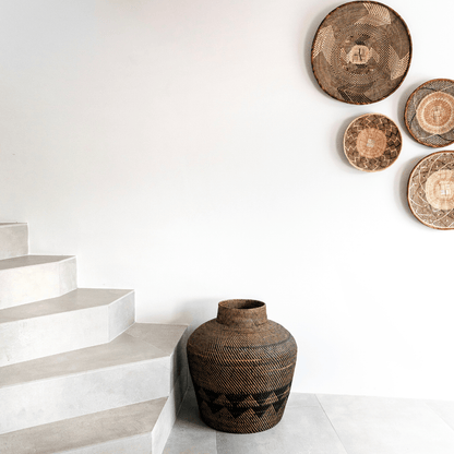 Zoco Home Decor/Accessories Black Patterned Tribal Basket | 70cm
