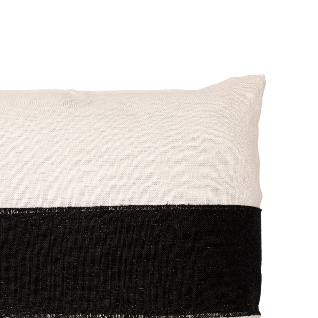 Zoco Home Decor/Textile Bodrum Linen Cushion Cover | White/Black 45x45cm
