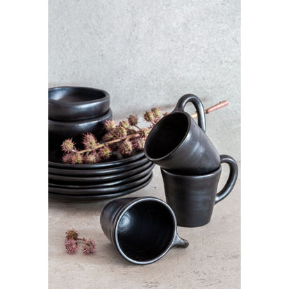 Zoco Home Decor/Kitchen Clay Flat Plate | Black 24.5cm