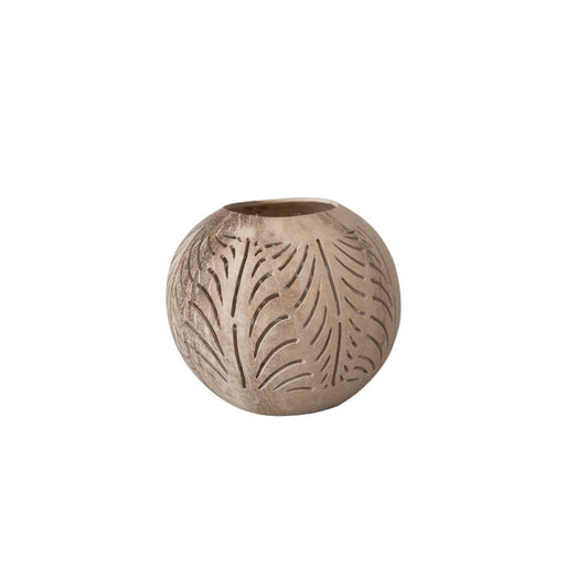 Zoco Home Coconut Tea Light Holder | Open Bottom | Natural 12x10cm