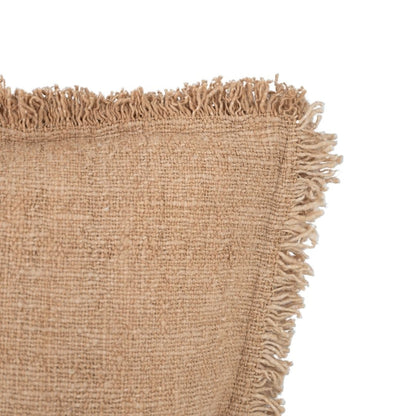 Zoco Home Decor/Textile Cotton Cushion Cover Fringed Edge | Oatmeal 50x50cm