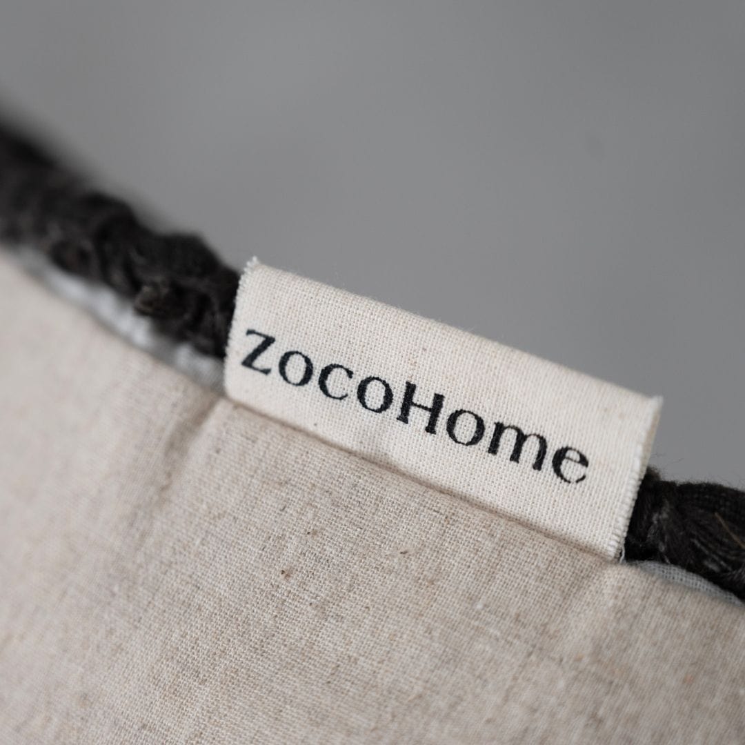 Zoco Home Decor/Textile Cotton Macrame Fancy  Cushion Cover  | Charcoal 50x50cm