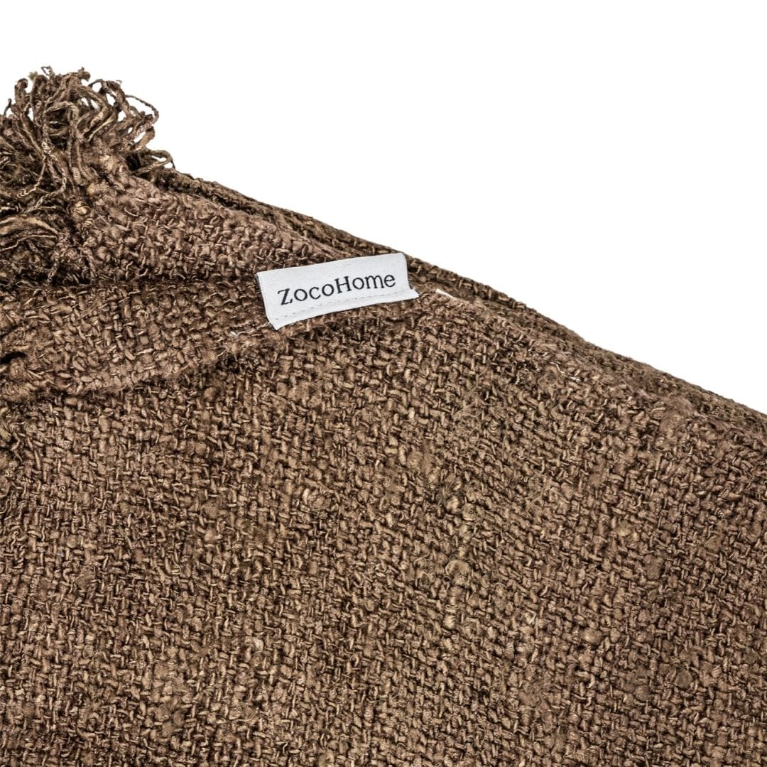Zoco Home Decor/Textile/Throws Etera Fringed Throw Brown | 130x170