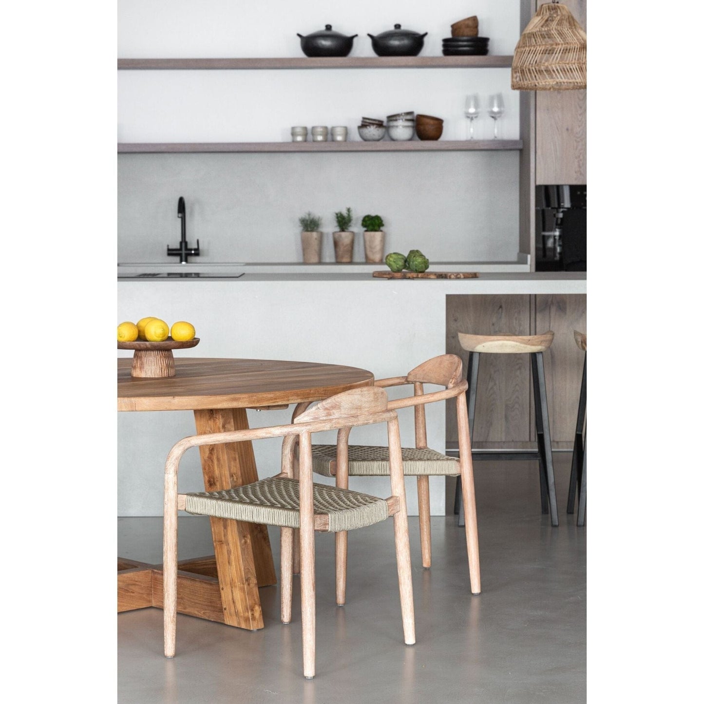 Zoco Home Outdoor Eucalyptus Outdoor Chair | Sand 57x52x76cm