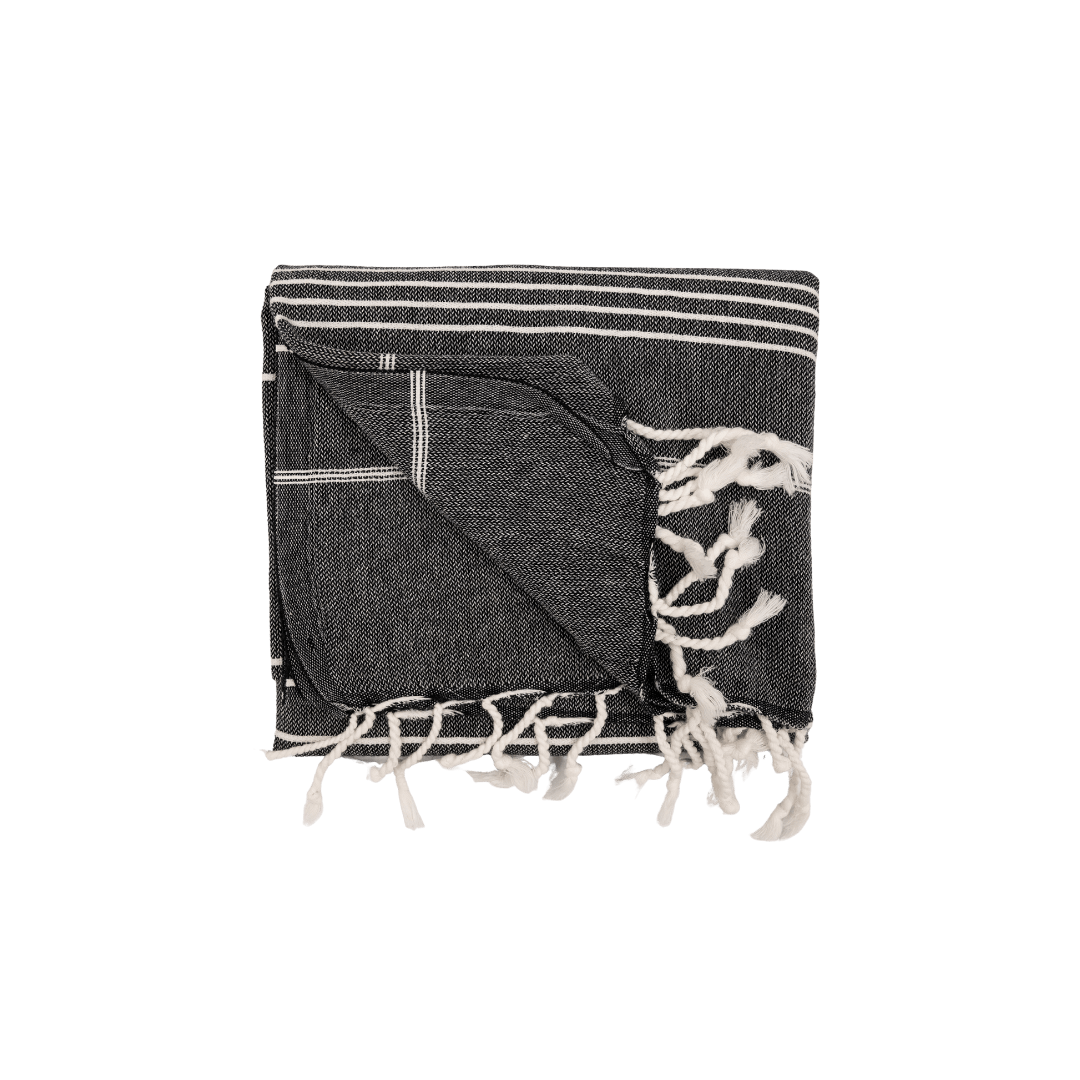 Zoco Home Decor/Textile Fouta Stripe Towel | Black 90x175cm