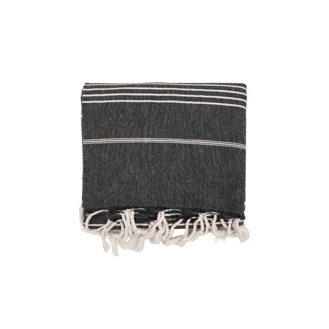 Zoco Home Decor/Textile Fouta Stripe Towel | Black 90x175cm