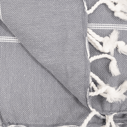 Zoco Home Decor/Textile Fouta Stripe Towel | Charcoal Grey 90x175cm