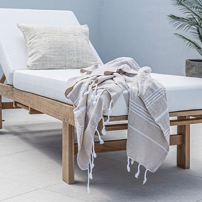 Zoco Home Decor/Textile Fouta Stripe Towel | Sand 90x175cm