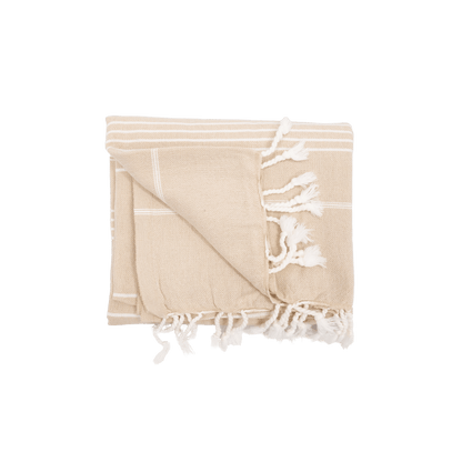 Zoco Home Textiles Fouta Stripe Towel | Sand 90x175m