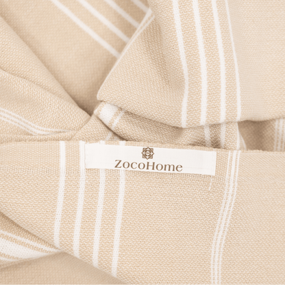 Zoco Home Textiles Fouta Stripe Towel | Sand 90x175m