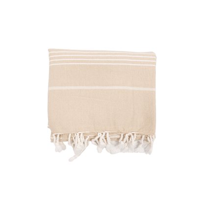 Zoco Home Textiles Fouta Stripe Towel | Sand 90x175m