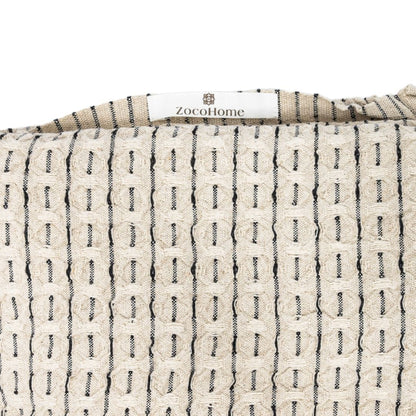 Zoco Home Decor/Textile Fouta Throw Dotted Line | Natural/Black 130x180cm