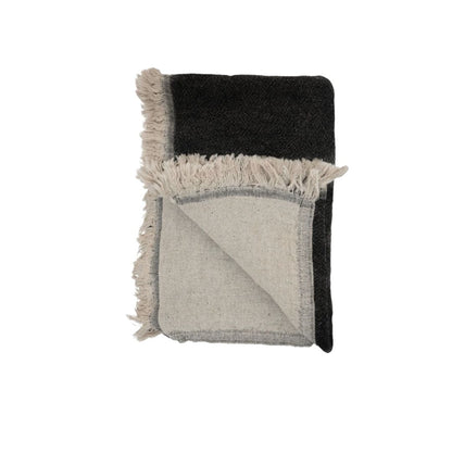 Zoco Home Decor/Textile Fouta Throw | Double-Sided | Black 135x185cm