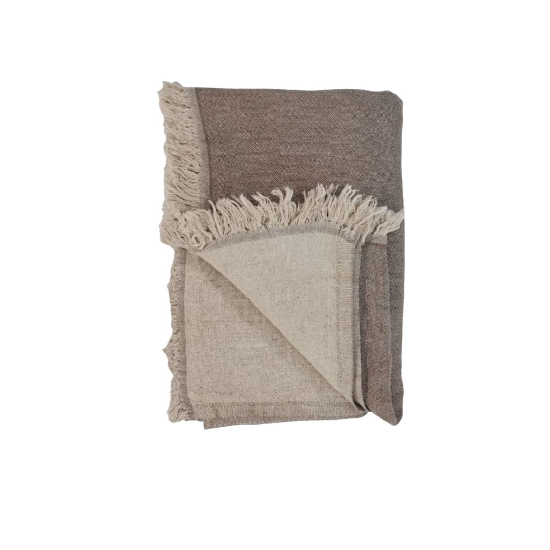 Zoco Home Decor/Textile Fouta Throw | Double-Sided | Brown 135x185cm