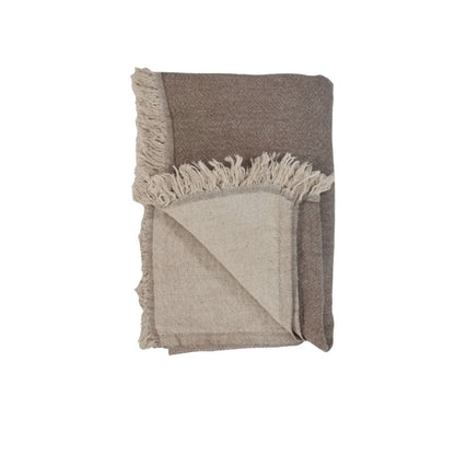 Zoco Home Decor/Textile Fouta Throw | Double-Sided | Brown 135x185cm