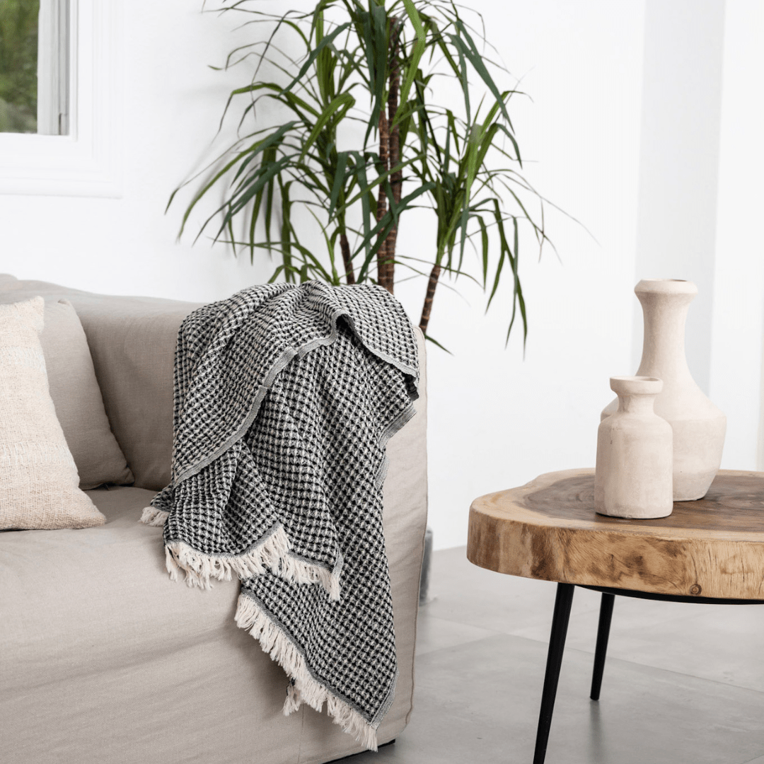 Zoco Home Decor/Textile Fouta Waffle | Black 95x180cm