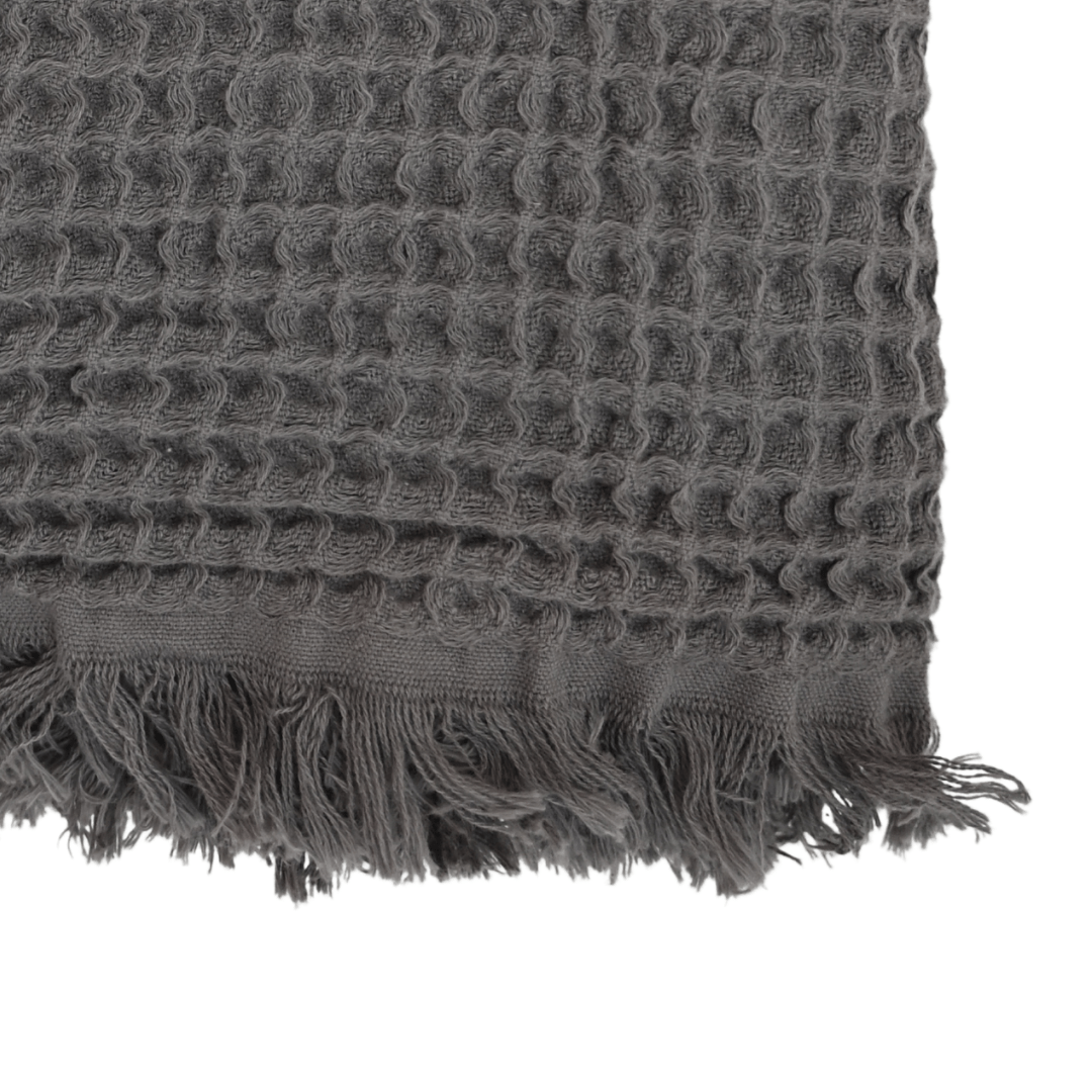 Zoco Home Decor/Textile Fouta Waffle Throw | Charcoal Grey 120x180cm