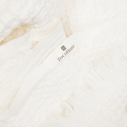 Zoco Home Decor/Textile Fouta Waffle Throw | White 120x180cm