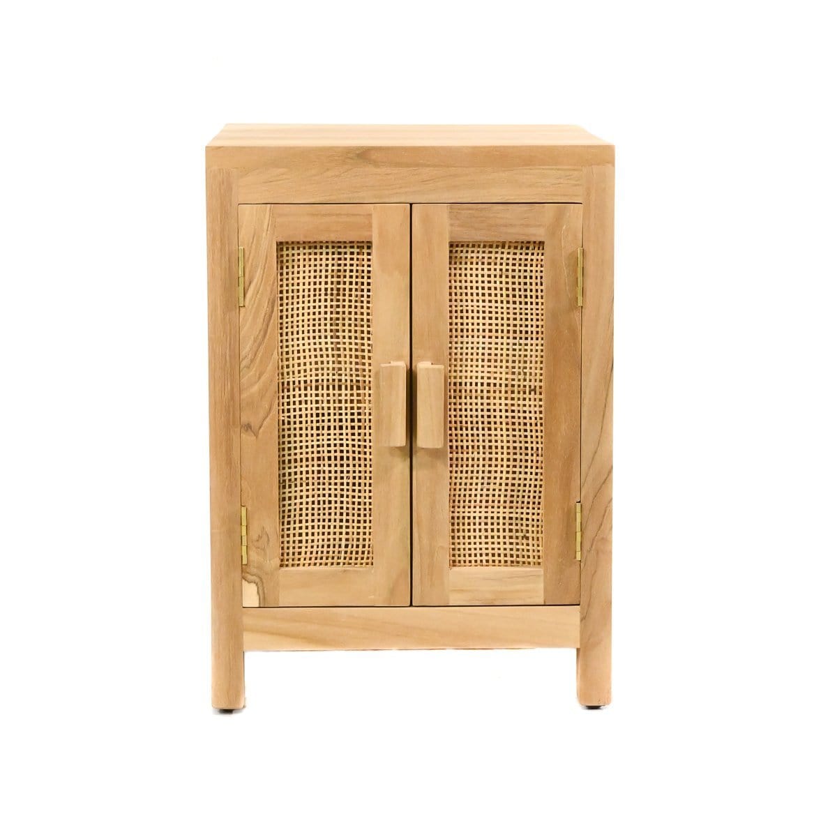 Teak & Rattan Nightstand