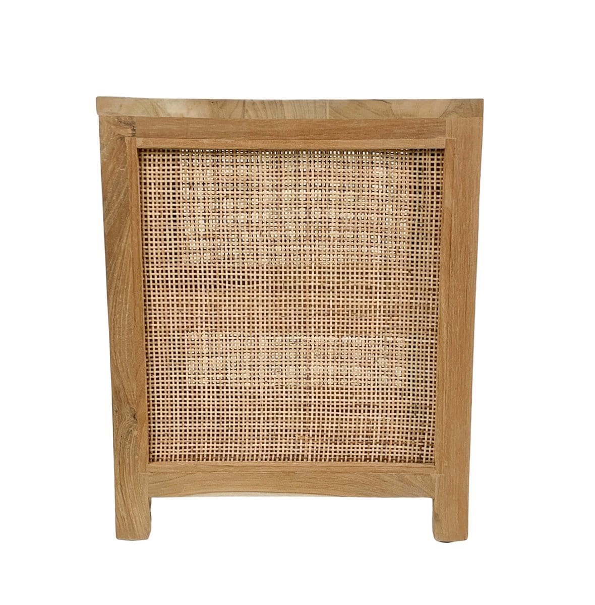 Teak & Rattan Nightstand